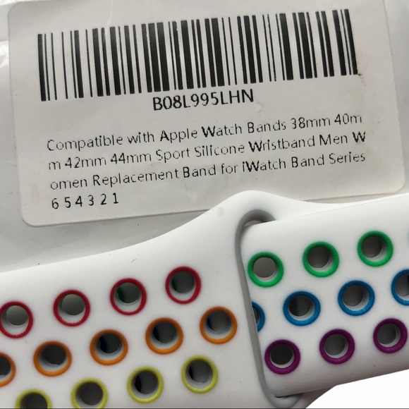 5/$20 NEW RAINBOW Silicone Sport Band Apple Watch 44/45/49 mm M/L PRIDE - Picture 6 of 8